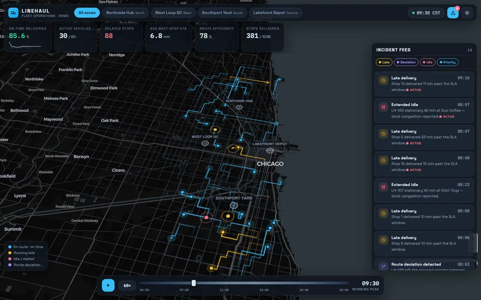LINEHAUL — Fleet Operations Console screenshot